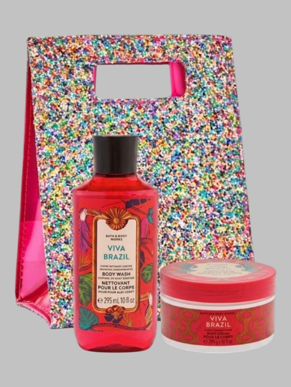 NEW Limited Edition BBW Viva Brazil Body Care Gift Set with Glitter Bag